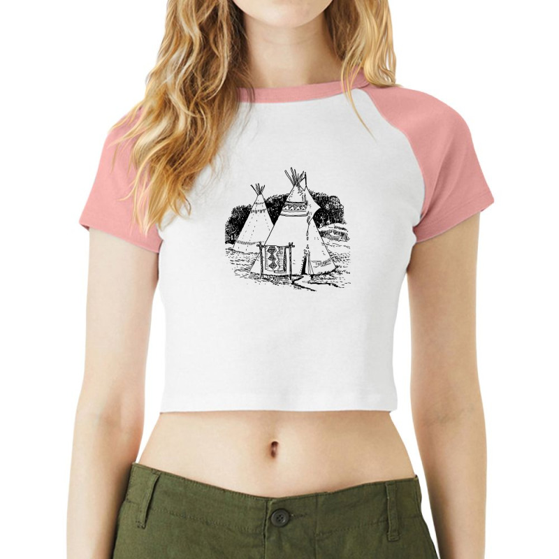 Native American Teepee Raglan Crop Top by WilmaMorgan | Artistshot