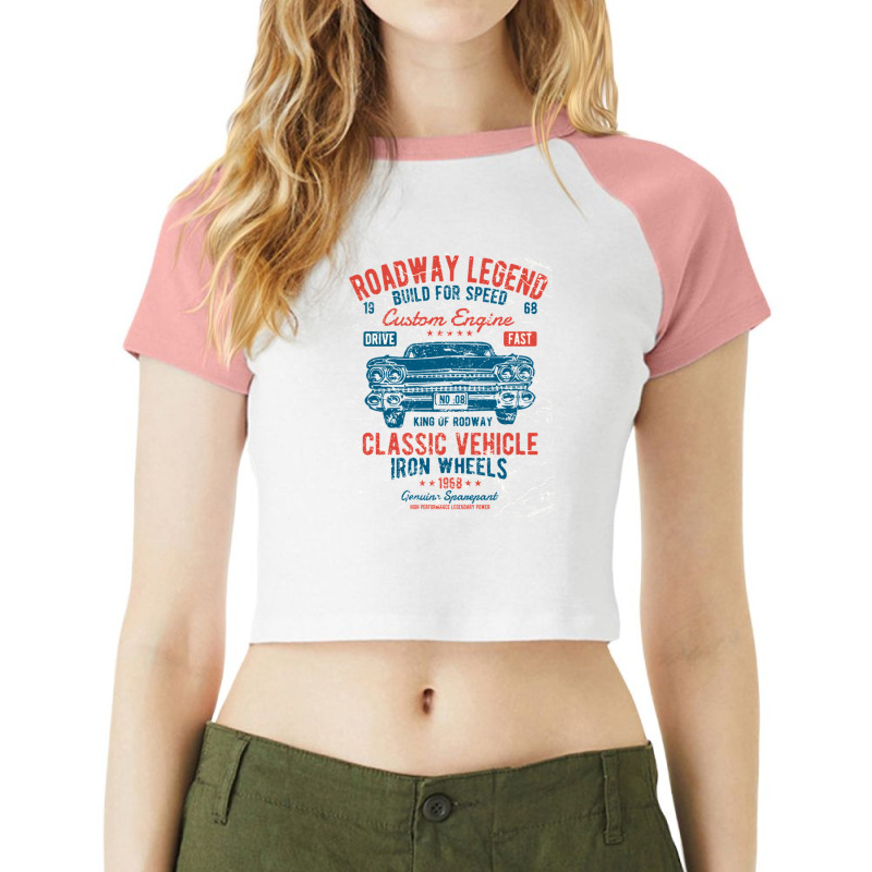 Roadway Legend - Classic Vehicle Raglan Crop Top by BrettHaralson | Artistshot