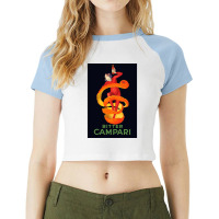 Vintage Bitter Campari Leonetto Cappiello Bitter Campari French Liquor Raglan Crop Top | Artistshot