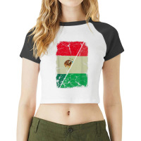 Italian And Mexican Flag Together Mixed Family Roots Raglan Crop Top | Artistshot