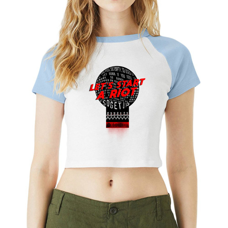 Let_s Start A Riot! Remastered Raglan Crop Top | Artistshot