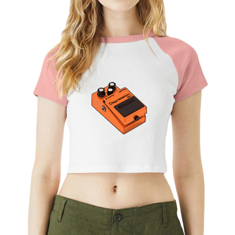 Boss Depression Ds 1 Effects Pedal Nihilist Guitarist Parody Humor Des Raglan Crop Top by cm-arts | Artistshot