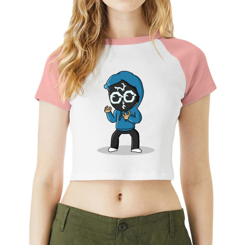 Cool Mask Boy Raglan Crop Top by cm-arts | Artistshot