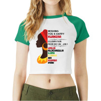 Womens Black Culture African Woman 7 Principles Celebration Raglan Crop Top | Artistshot