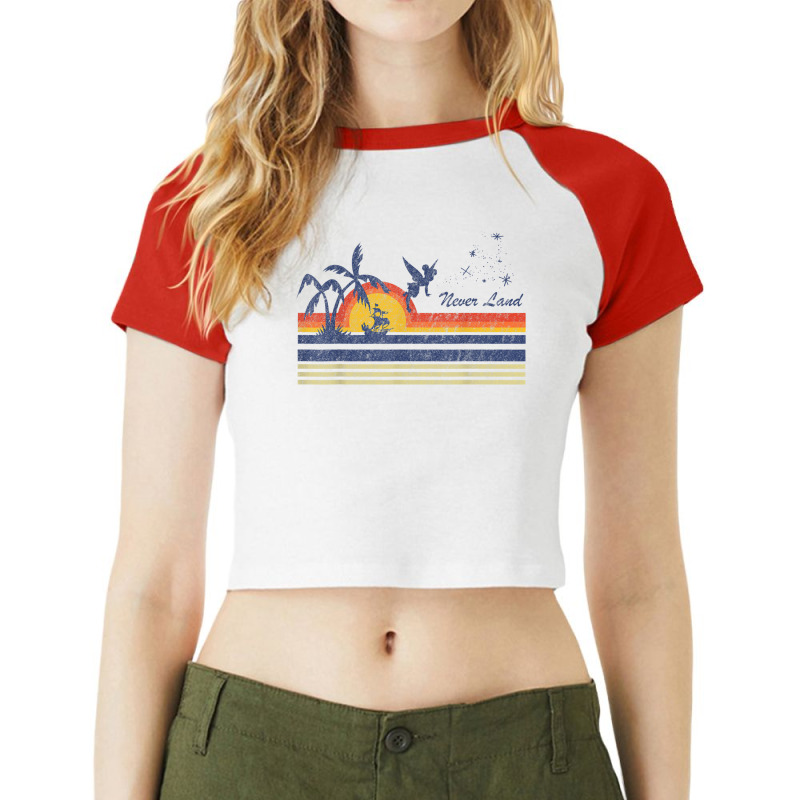 Peter Pan Tinker Bell Flying Silhouette Raglan Crop Top by MabellaPlaxco | Artistshot