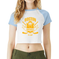 Distressed Vintage Bruin Party Tailgate Gameday Fan Gift Long Sleeve T Raglan Crop Top | Artistshot