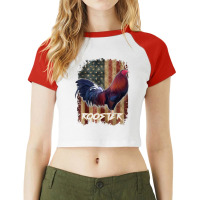 Rooster Shirt Cock Fight Us Flag T Shirt Raglan Crop Top | Artistshot