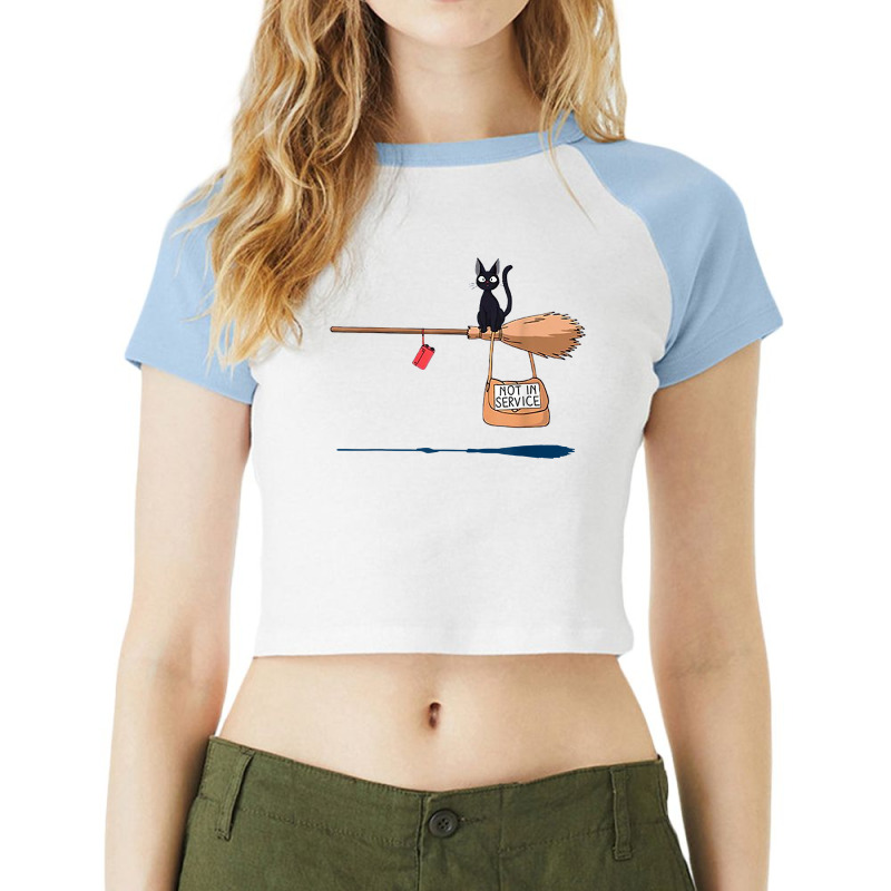 Studio Delivery Service Jiji Black Cat Anime 1 T Shirt Raglan Crop Top by cm-arts | Artistshot