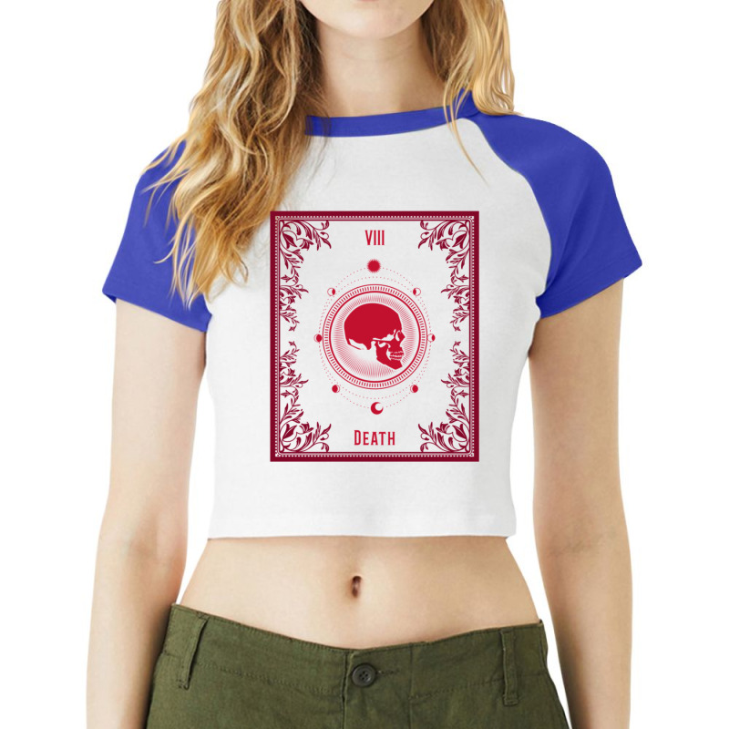 Death  Skull Tarot Card Raglan Crop Top by SEANMCDONOUGH | Artistshot