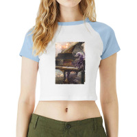 Beautiful Piano Musician Art Abstract Ver1 Futuristic Digital Graphic Raglan Crop Top | Artistshot