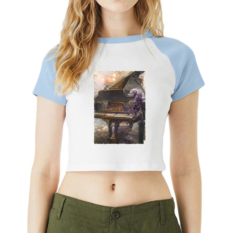 Beautiful Piano Musician Art Abstract Ver1 Futuristic Digital Graphic Raglan Crop Top by RogerKyleFox | Artistshot