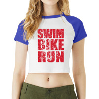 Swim Bike Run, Triathlon Raglan Crop Top | Artistshot