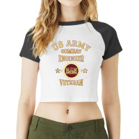 Army Combat Engineer Veteran Essayons Military Vintage Gift Raglan Crop Top | Artistshot