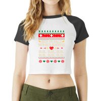 Deck The Halls With Beta Blockers Nurse Ugly Christmas Raglan Crop Top | Artistshot