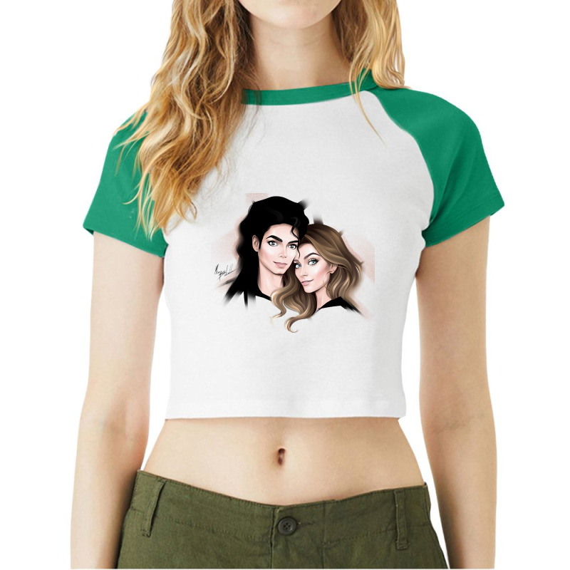 Michael Jackson And Paris Raglan Crop Top by Konlasa6638 | Artistshot