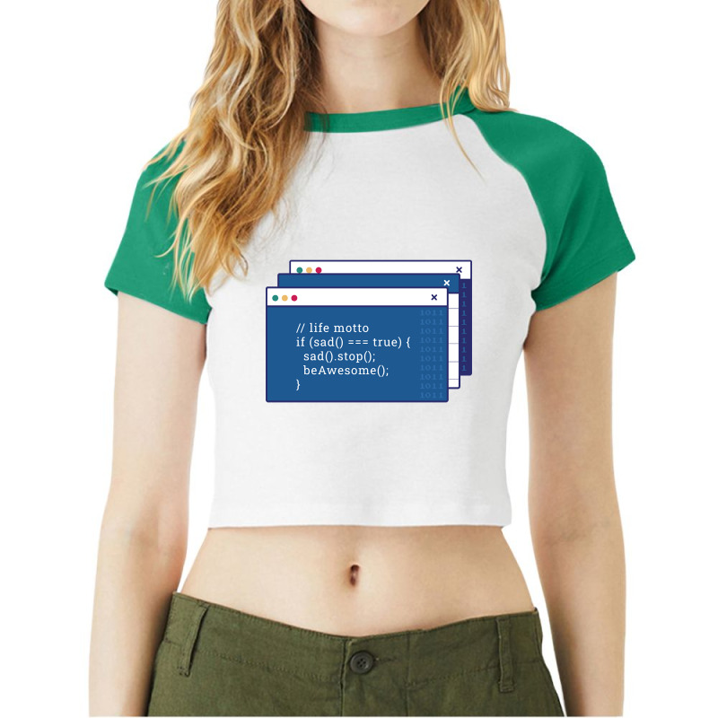 Funny Programming Coding Programmer Gift-yucub Raglan Crop Top by fenderbendable | Artistshot