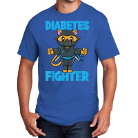 Type 1 Diabetes Awareness Funny Diabetes Fighter Ninja Cat Basic T-shirt | Artistshot