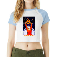 Soviet Space Astronaut Propaganda, Soviet, Space, Astronaut, Propagand Raglan Crop Top | Artistshot