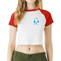 Blue Headphones With Love Raglan Crop Top | Artistshot