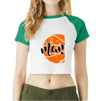 Distressed Basketball Mama Raglan Crop Top | Artistshot