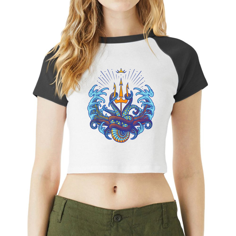 Villains Ursula Triton Symbol Raglan Crop Top by MabellaPlaxco | Artistshot