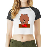 Brown Bear Cony Bunny Rabbit Love Letter Raglan Crop Top | Artistshot