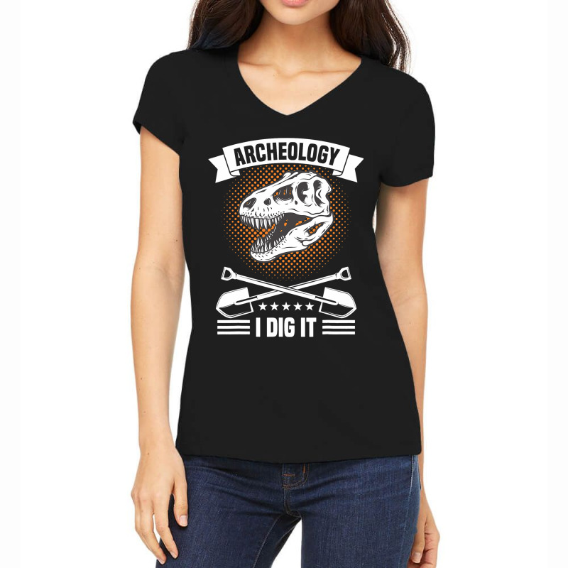 Dinosaur Excavation Archaeology Tools Anthropology Women's V-Neck T-Shirt by KhaidenRowden | Artistshot