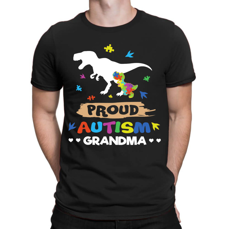 Autism Awareness Proud Grandma Dinosaur T-shirt | Artistshot