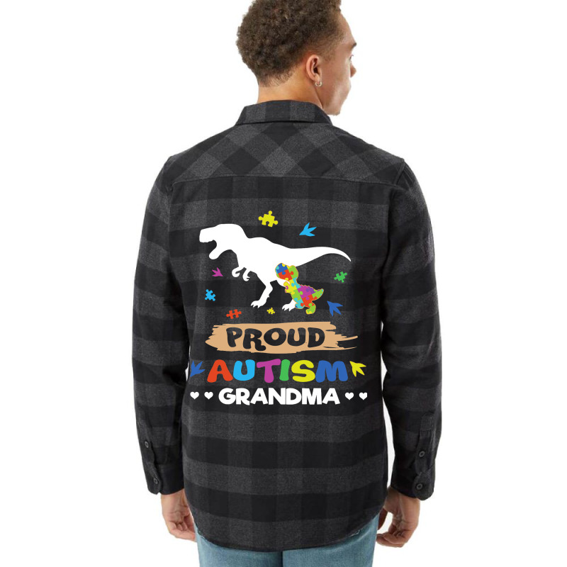 Autism Awareness Proud Grandma Dinosaur Flannel Shirt | Artistshot