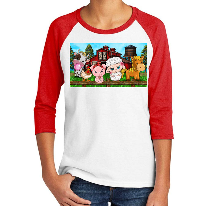 Cute Farm Animals Youth 3/4 Sleeve by TumblerDesignByShophia | Artistshot