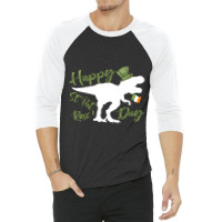 Dinosaur St Patricks Day Shamrock Leprechaun Costu 3/4 Sleeve Shirt | Artistshot