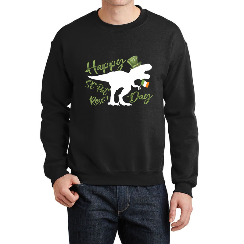 Dinosaur St Patricks Day Shamrock Leprechaun Costu Crewneck Sweatshirt | Artistshot