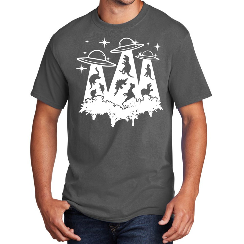 Dinosaur Alien Abduction Ufo T Rex Basic T-shirt | Artistshot