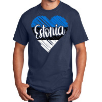 Estonia For Men Estonian Heart Flag For Women Estonia T Shirt Basic T-shirt | Artistshot