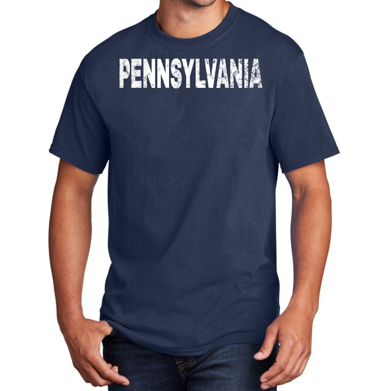 Vintage Pennsylvania Bold White Text Pa Apparel T Shirt Basic T-shirt | Artistshot