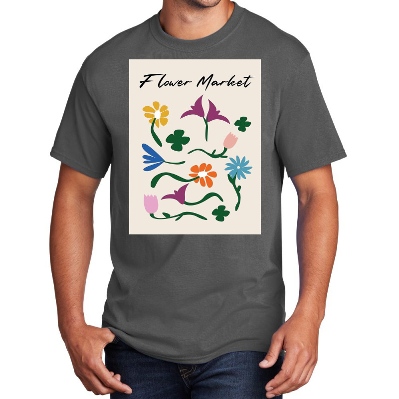 Flower Market Basic T-shirt by Mabel L | Artistshot