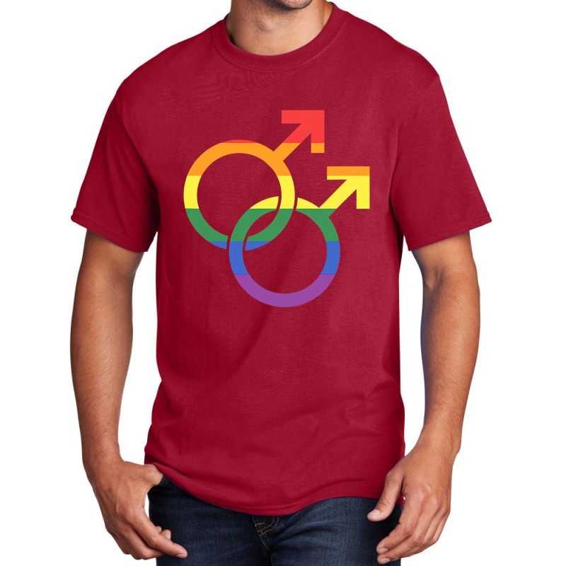 Linked Mars Symbol Gay Pride Basic T-shirt by GrahamWalsh | Artistshot