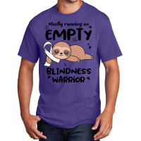 Blindness Awareness T Shirtmostly Running On Empty Blindness Warrior T Basic T-shirt | Artistshot