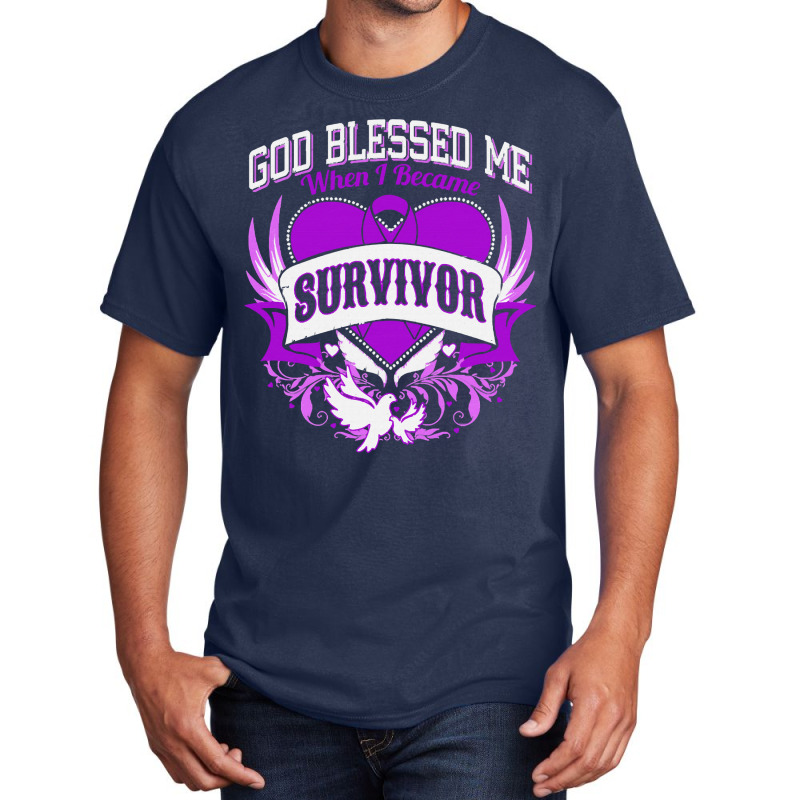 Alzheimers Awareness T  Shirt God Blessed Me When I Became Survivor Al Basic T-shirt | Artistshot