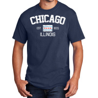 Vintage Chicago Illinois Est. 1833 Gift T Shirt Basic T-shirt | Artistshot