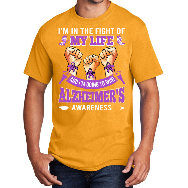 Alzheimers Awareness In The Fight T  Shirt Alzheimer's Awareness In Th Basic T-shirt by musselrhinoceros | Artistshot