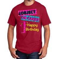 Object Or Cake Happy Birthday 1 Family Matching Confetti T Shirt Basic T-shirt | Artistshot