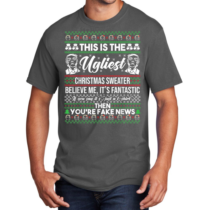 Trump Ugly Christmas Sweater Basic T-shirt | Artistshot