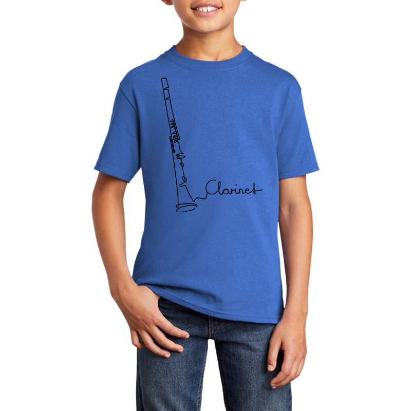 Clarinet Player Music Orchestra Design One Line Clarinet T Shirt Basic Youth T-shirt | Artistshot