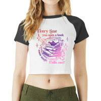 Every Time You Open A Book Some Magic Falls Out Bo Raglan Crop Top | Artistshot