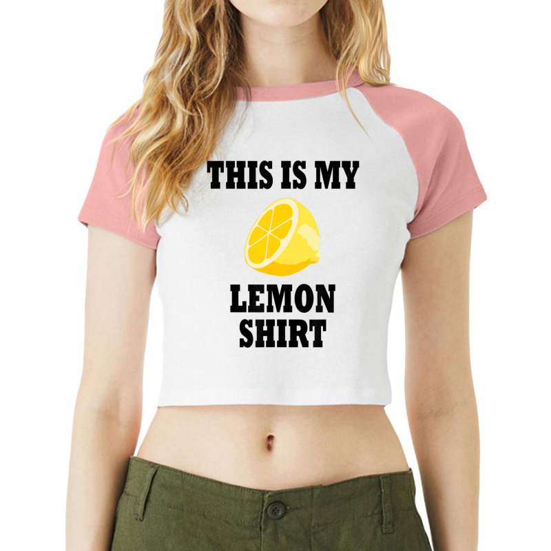 Tropical Fruit Lemon Quote Lemonade Raglan Crop Top by cm-arts | Artistshot