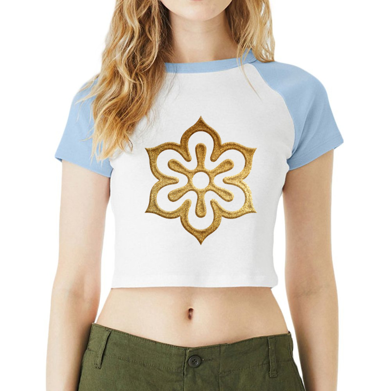 Kyoto Prefecture Symbol In Gold Faux Raglan Crop Top by femalesbaubles | Artistshot