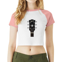 Guitar Headstock Artgibson Es 335 Sticker Raglan Crop Top | Artistshot