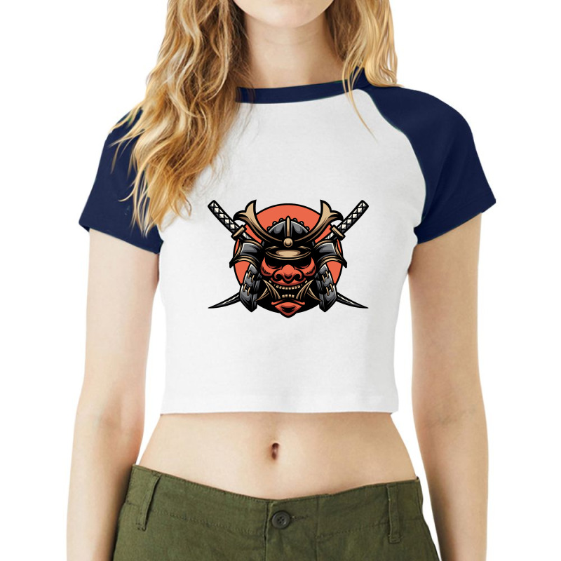 Angry Samurai Anime Raglan Crop Top by Oreilly Ulrich | Artistshot