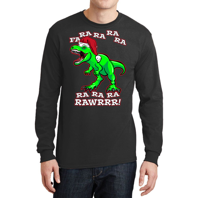 Funny Fa Ra Rawr Christmas Holiday Trex Santa Dino Long Sleeve Shirts | Artistshot